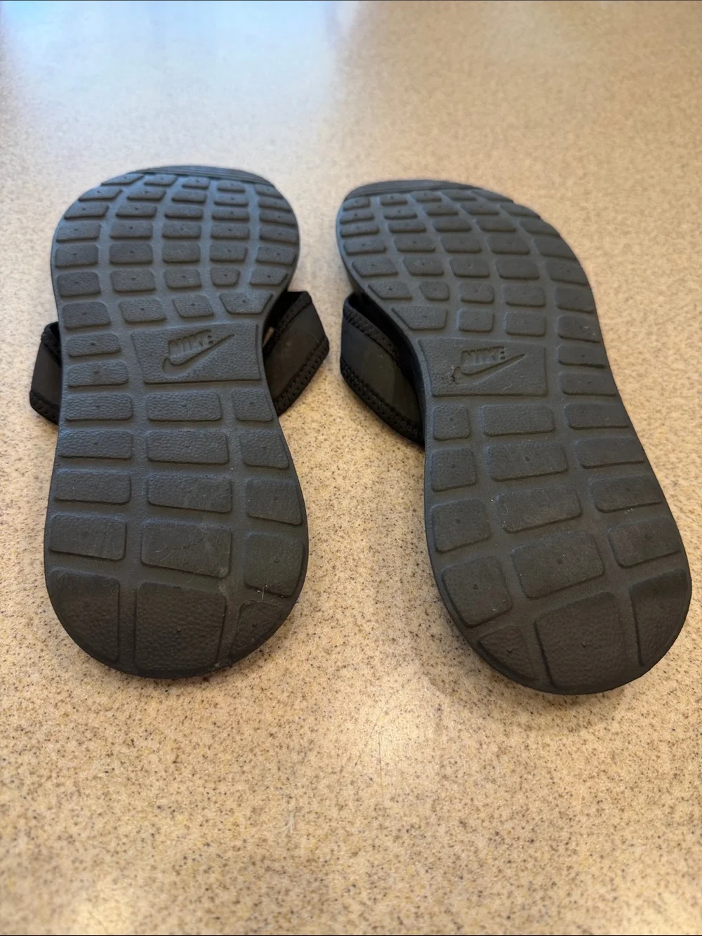 Nike Black Flip Flops with White Swoosh size 11